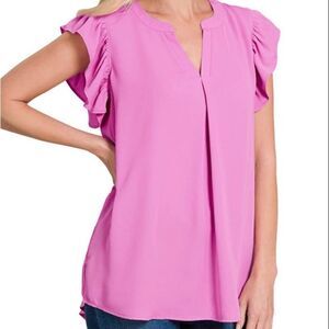 Cute ruffle sleeve top